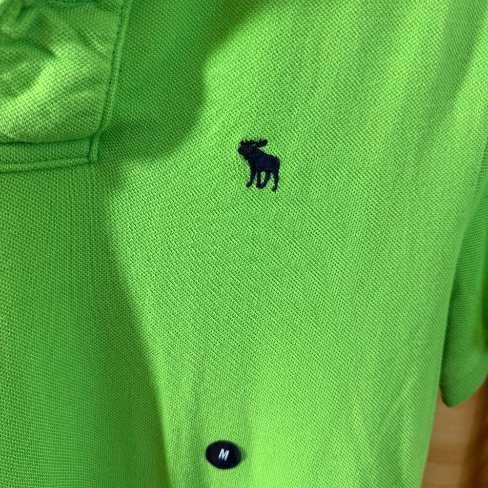 Y2K Abercrombie & Fitch Polo Shirt Mens Muscle Fit Moose Logo NEW - Picture 3 of 9